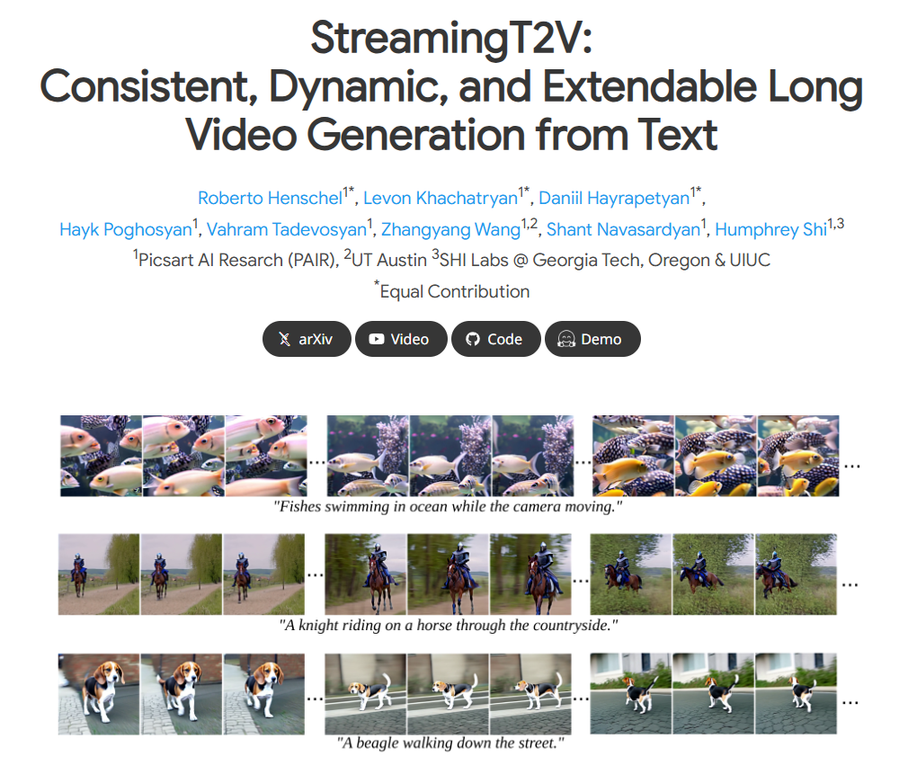 StreamingT2V StreamingT2V