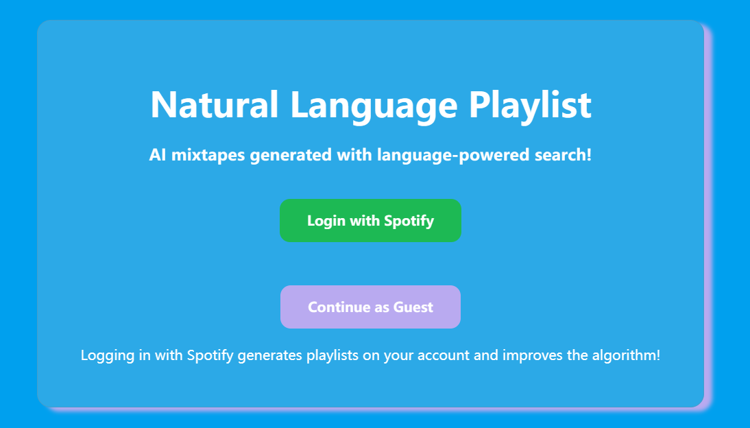 Natural Language Playlist Natural Language Playlist