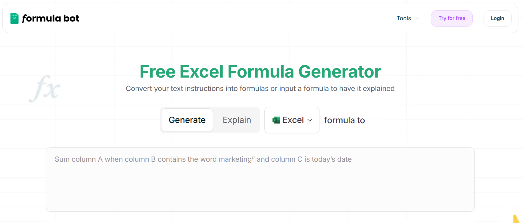 Excel Formula Bot Excel Formula Bot